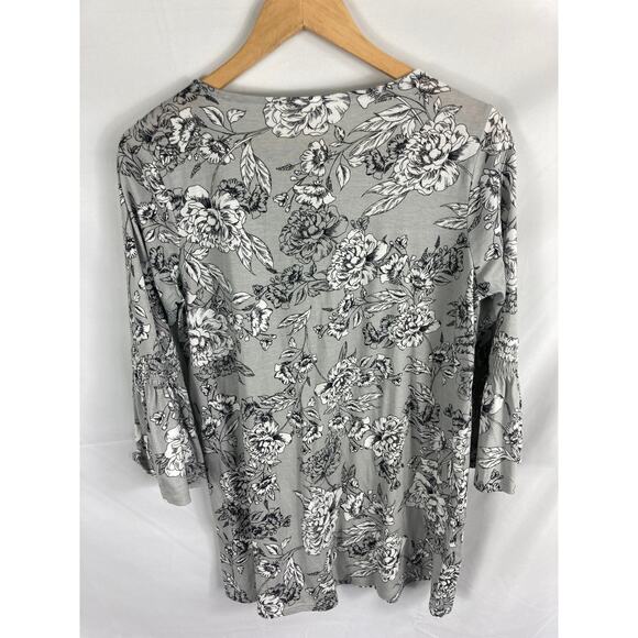 J Jill Floral Print Ruffle Sleeve Tunic Size Small - Picture 5 of 6